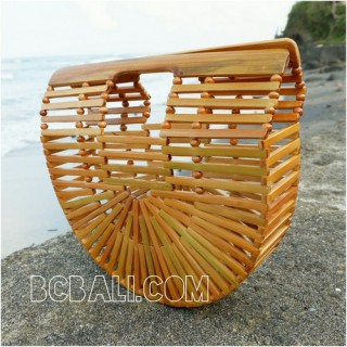 bamboo bags fan design summer season fashion handmade